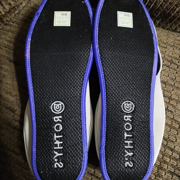 Rothy's Slip On Sneakers The Original Sand Beige Blue Women's Sz 8 Clean - Picture 4 of 11